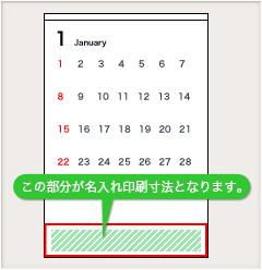 壁掛けカレンダーの印刷スペース